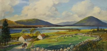 Alan Bengall Charlton (British 1913-1981): 'Lough Conn and Mount Nephin County Mayo' Ireland