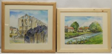 Penny Wicks (British 1949-): 'Sunny Sinnington' and 'Rievaulx Abbey'