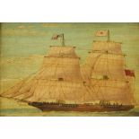 English School (19th century): Sailing Ship's Portrait