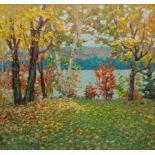 Canadian School (20th century): River Scene Through Trees