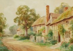 Sidney Valentine Gardner (Staithes Group 1869-1957): Thatched Cottages