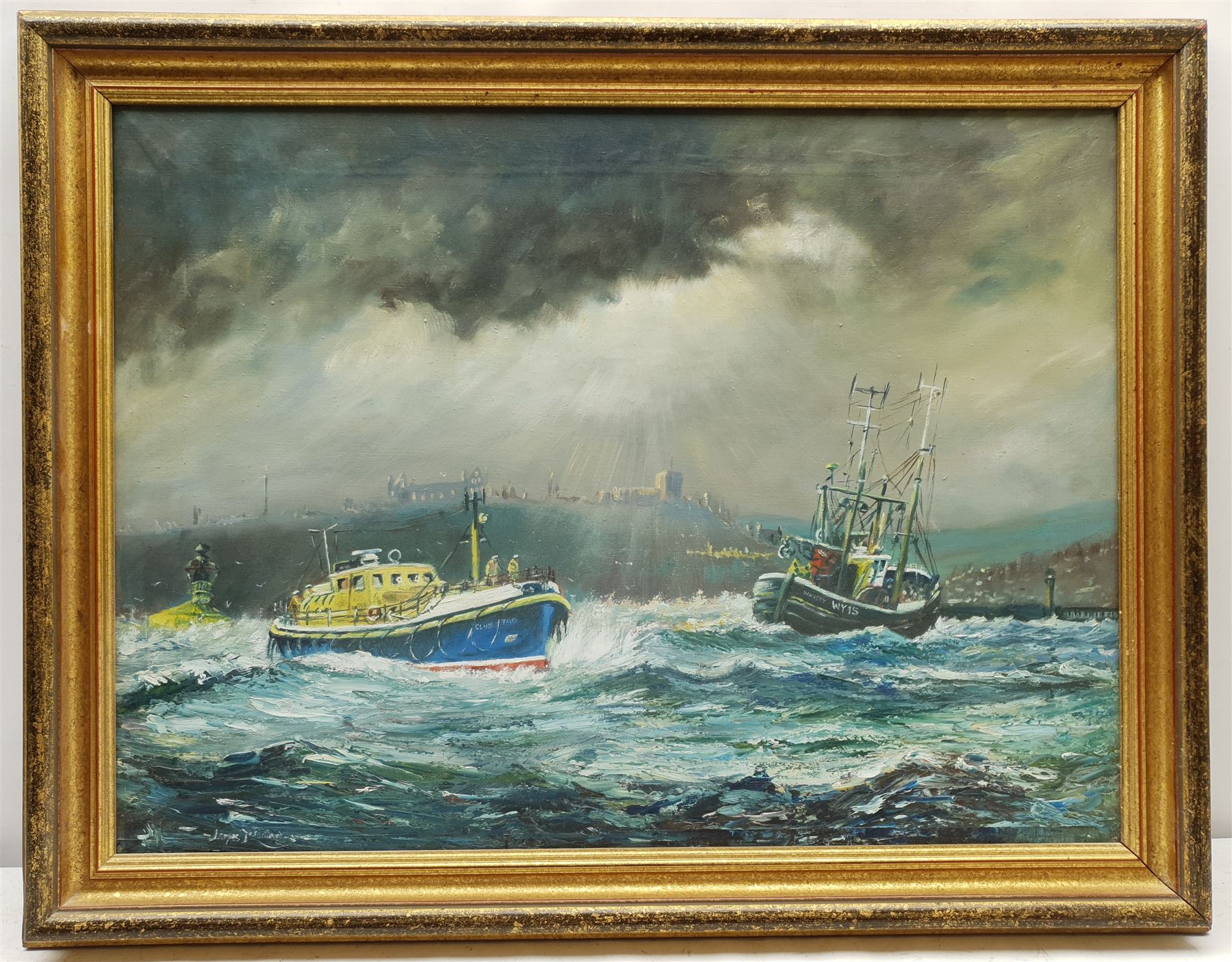 James Lishman after Jack Rigg (British 1927-): 'A Safe Return Home' Whitby - Image 2 of 3