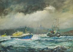 James Lishman after Jack Rigg (British 1927-): 'A Safe Return Home' Whitby