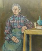 M Beeton (Scottish 20th century): Scottish Nana in Tartan