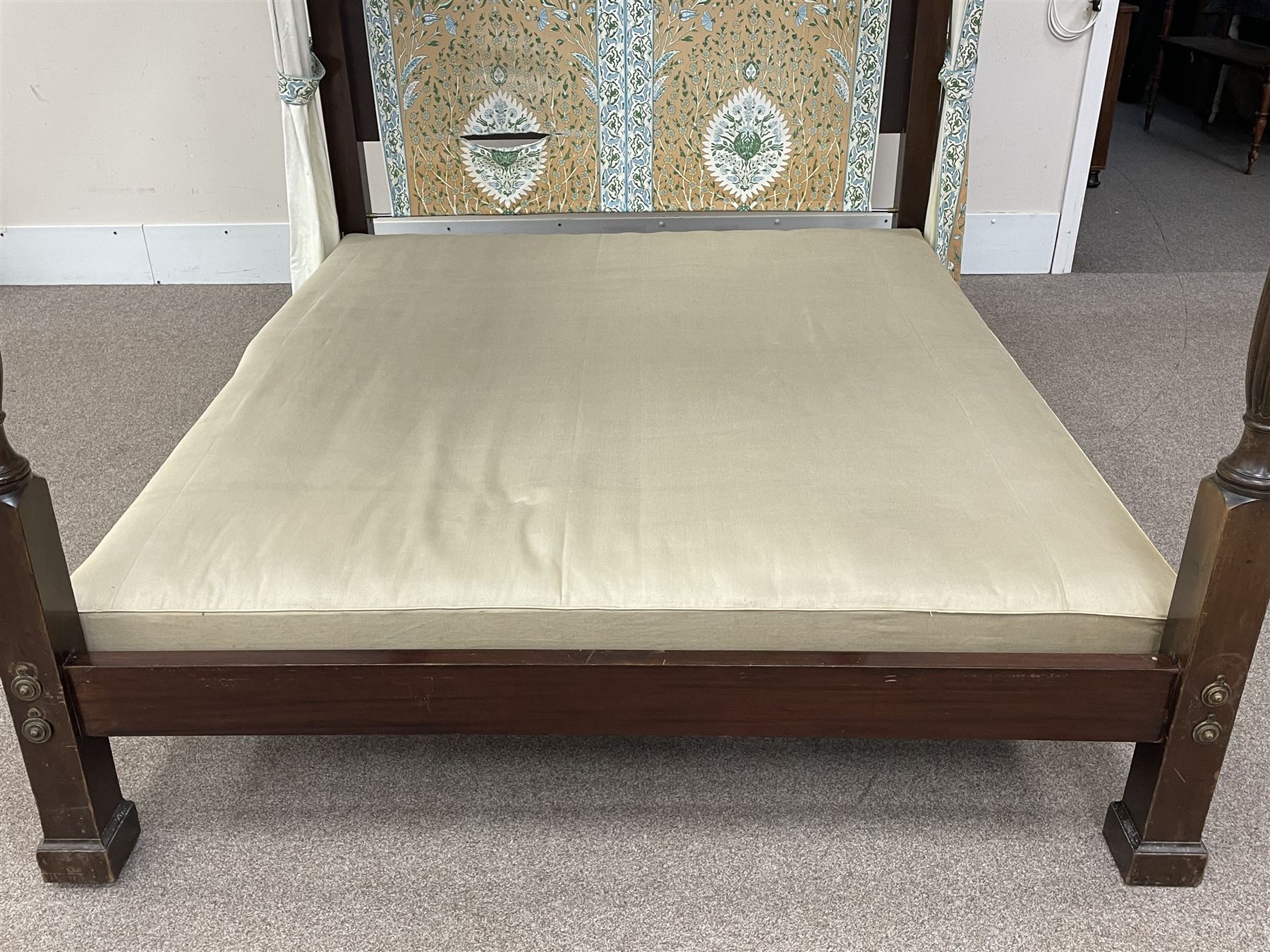 Early 20th century Chippendale style mahogany four poster bed - Image 13 of 14