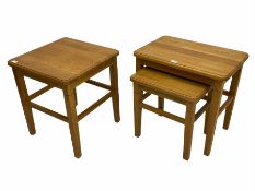 Clemence Richards - oiled oak nest of two tables (W61cm