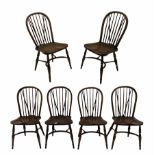 Set four ash stick and hoop back Windsor chairs