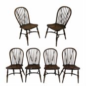 Set four ash stick and hoop back Windsor chairs