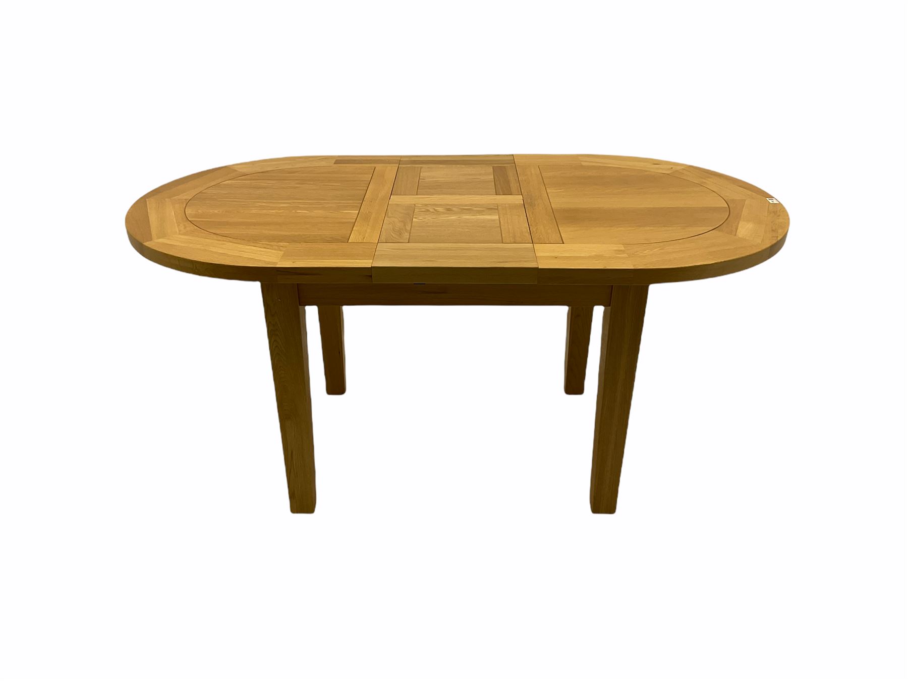 Solid oak oval extending dining table - Image 3 of 6