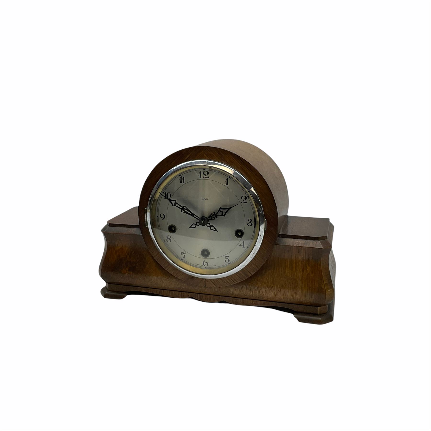 �Bentima� Art Deco English eight-day timepiece spring driven mantle clock with integral winding key - Image 4 of 5