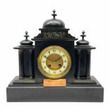 French eight-day mantle clock in a Belgium slate case