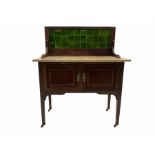 Edwardian inlaid mahogany washstand