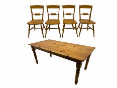 Rectangular pine country style kitchen table