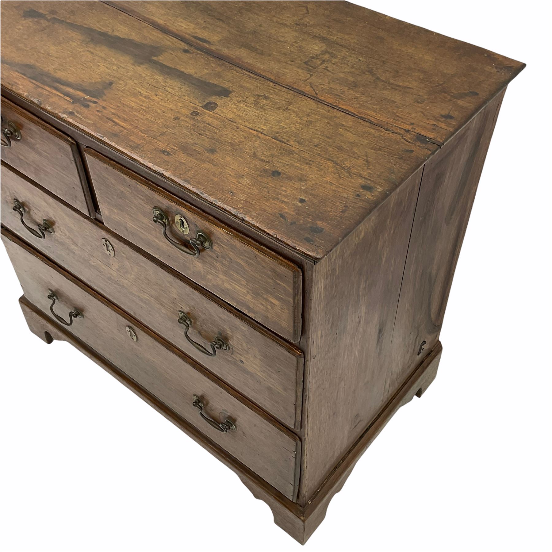 Small Georgian oak chest - Image 3 of 3