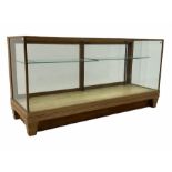 Mid century oak framed glazed display counter