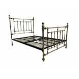 Victorian style brushed metal 4� 6� double bedstead