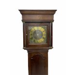 Oak cased mid-18th century longcase clock with a four pillar 30-hour rope driven movement striking t
