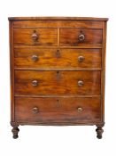 Victorian mahogany bow front chest