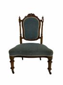 Victorian walnut nursing chair