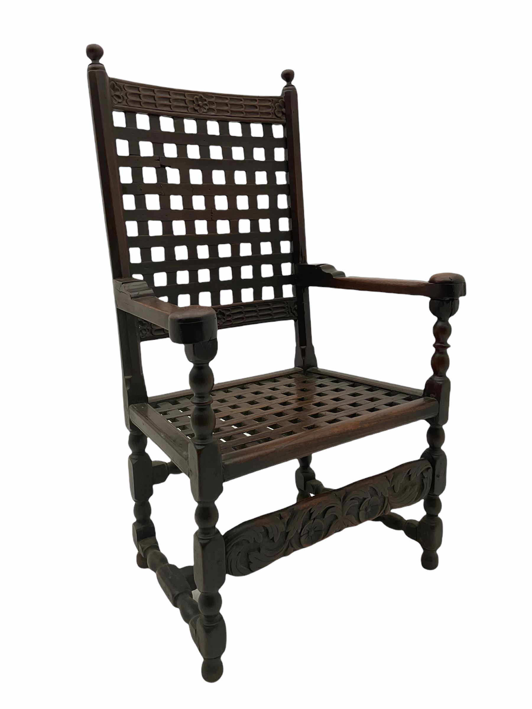 18th century joined oak carver armchair