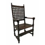 18th century joined oak carver armchair