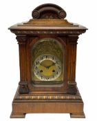 Early 20th century eight-day Junghens quarterly chiming mantle clock