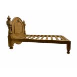 Traditional polished pine double bedstead