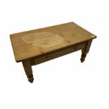 Waxed pine rectangular coffee table