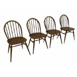 Ercol medium elm set four dining chairs