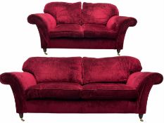 Laura Ashely - traditional shaped three seat sofa (W225cm