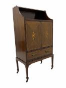 Edwardian inlaid mahogany cabinet