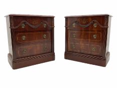 Pair walnut finish bedside chests