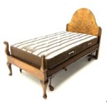 Pair early 20th century walnut 3' 6'' bedsteads