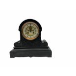 Late 19th century Belgium slate mantle clock with a Parisian rack striking eight-day movement