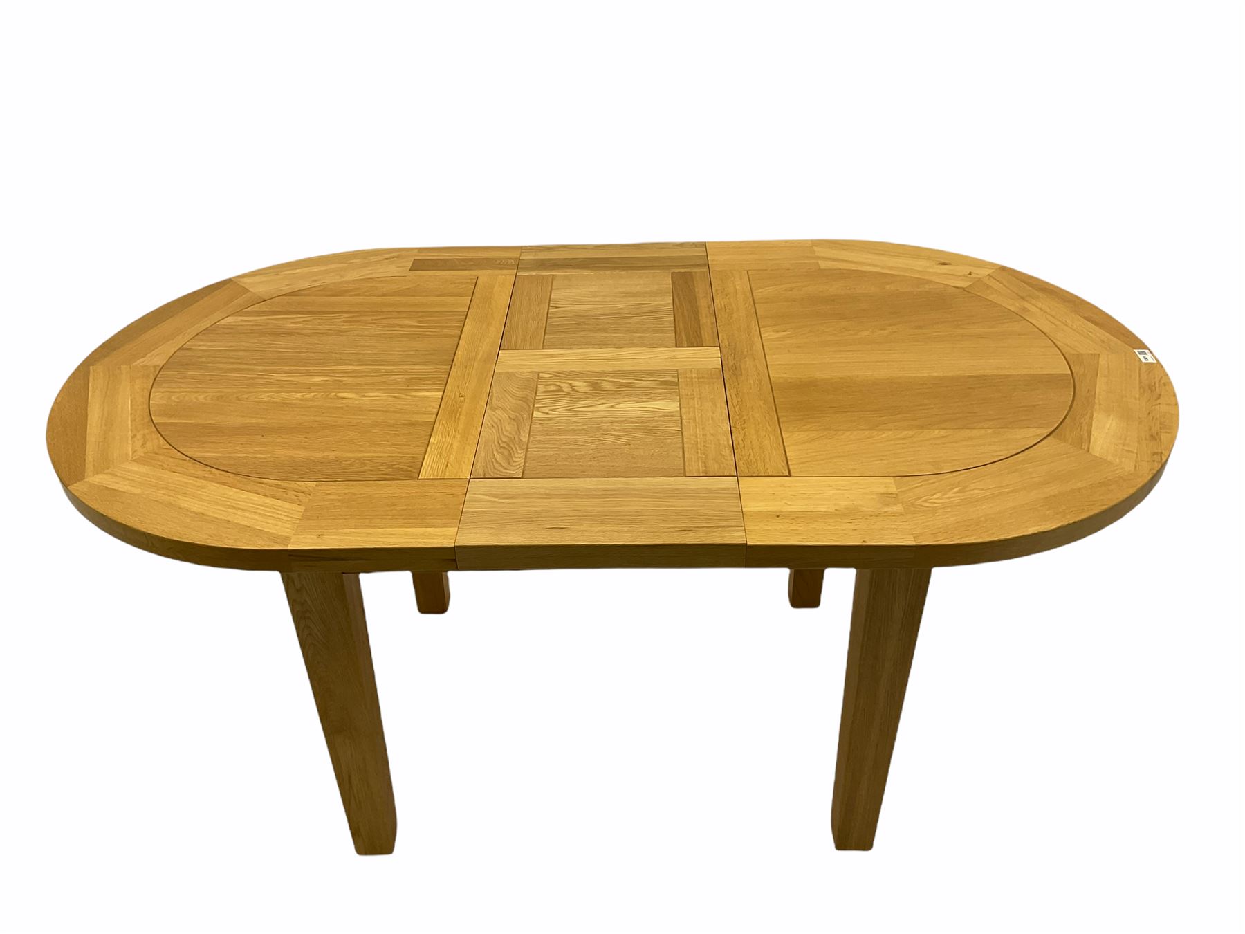 Solid oak oval extending dining table - Image 4 of 6