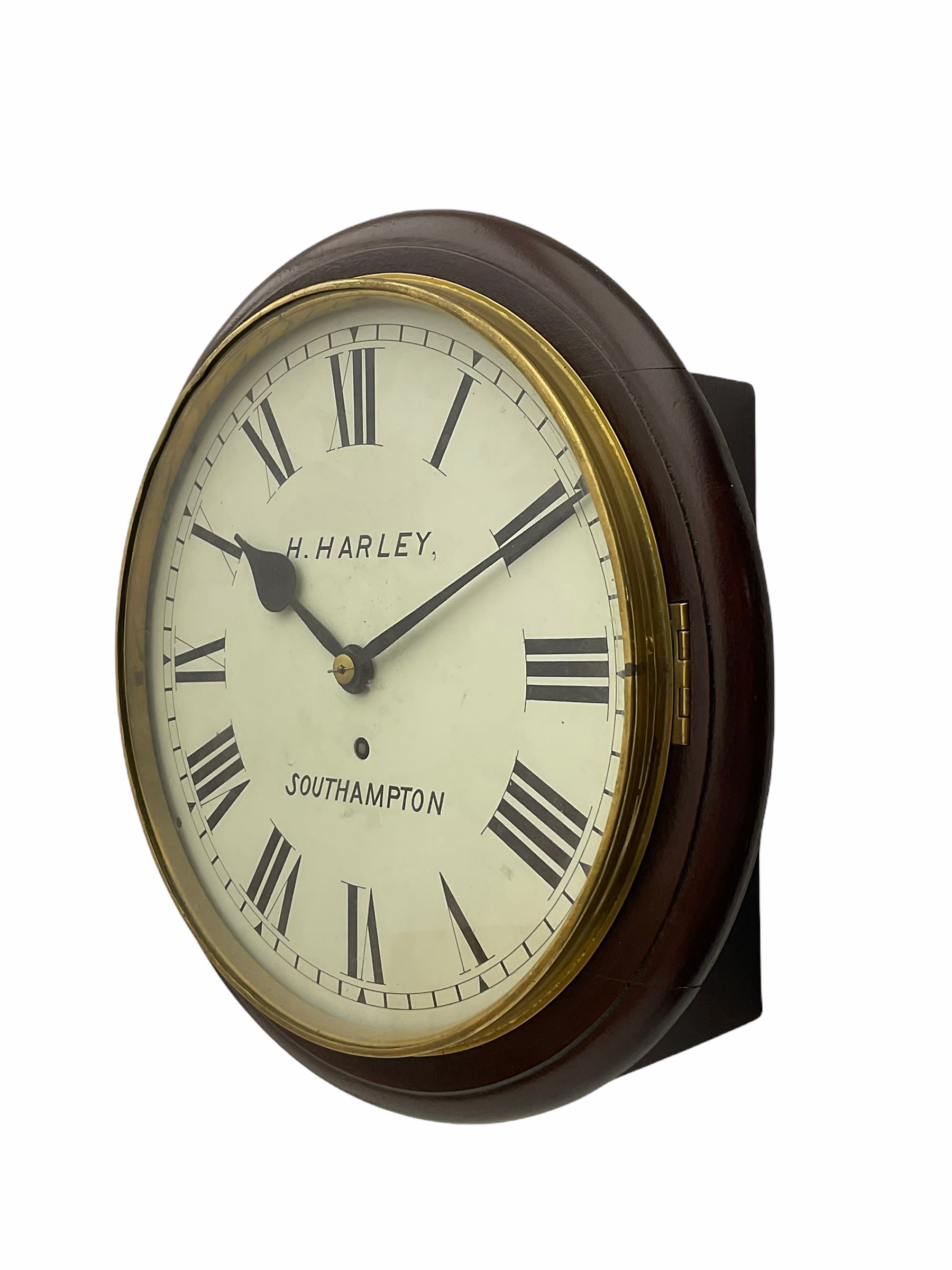 Wall clock with a 12-inch dial and spun brass bezel - Image 2 of 3