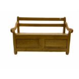 Solid light oak hall bench