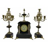 Late 19th century French mantle clock with a Parisian single train eight-day timepiece movement