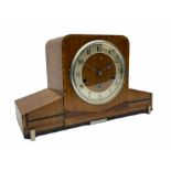 A 1930�s eight-day three train art deco Westminster chiming mantle clock with a Haller & Benzing (Ge