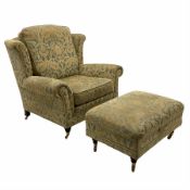 Quality traditional design armchair and footstool