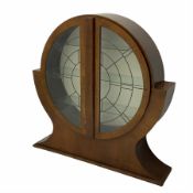 Art Deco walnut moon cabinet