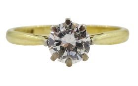 18ct gold single stone brilliant cut diamond ring