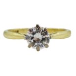 18ct gold single stone brilliant cut diamond ring