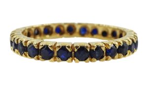 17ct gold round sapphire full eternity ring