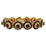 14ct gold garnet bracelet