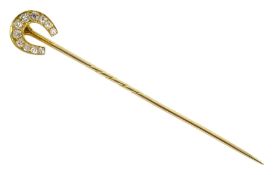 Early 20th century gold diamond horseshoe stickpin