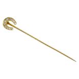 Early 20th century gold diamond horseshoe stickpin