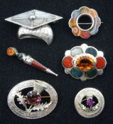 Collection of Victorian and later silver brooches