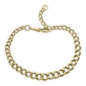 9ct gold tapering curb link bracelet with clip