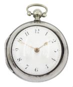 George III silver pair cased verge fusee pocket watch by John Richards